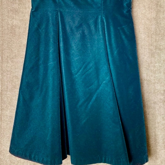 Vintage Sante Fe Dark Hunter Green Velvet Dress - Picture 2 of 6